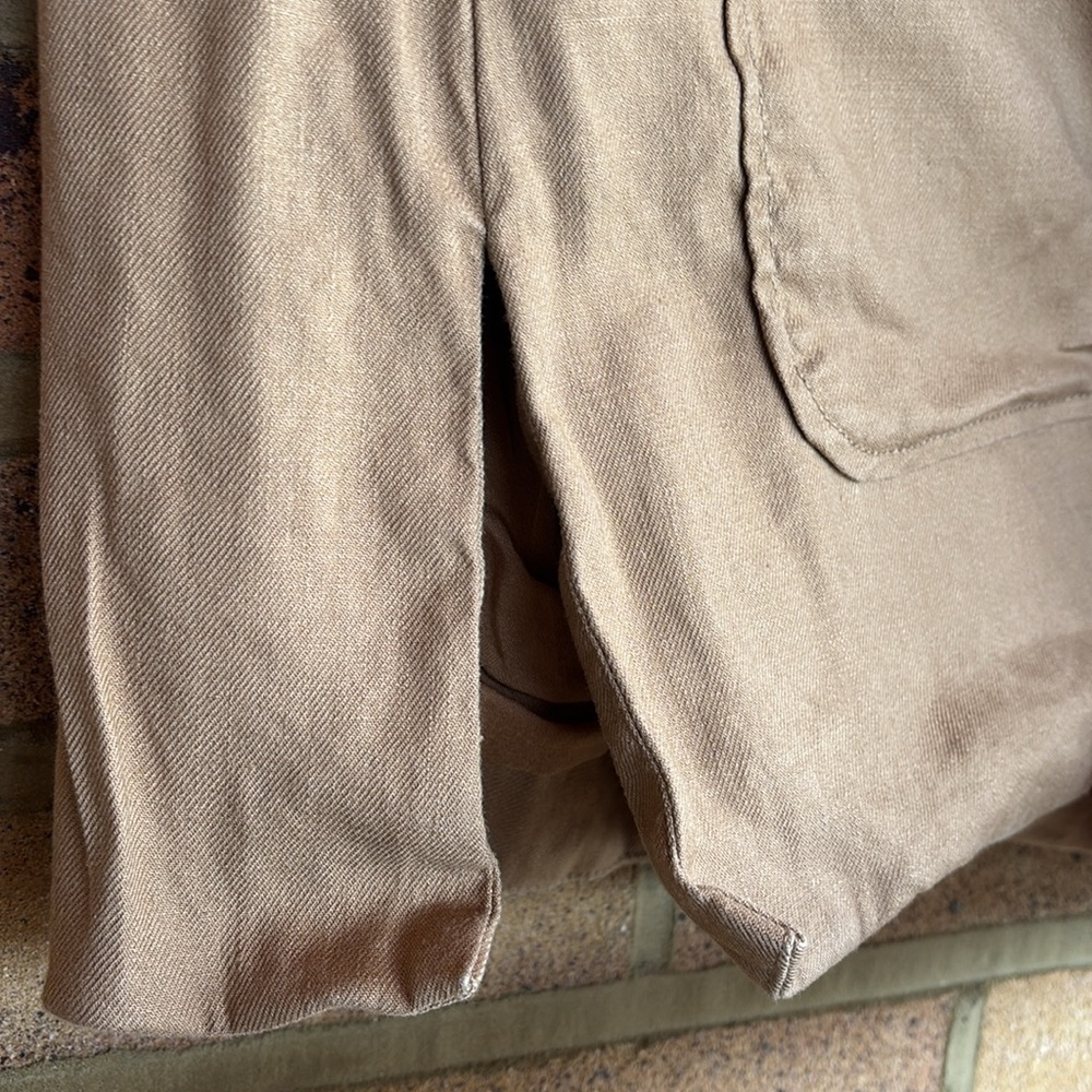 Maeve by Anthropologie Women's Tan Sleeveless Button-Down linen blend vest M - Picture 9 of 10